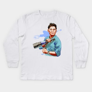 James Wan - An illustration by Paul Cemmick Kids Long Sleeve T-Shirt